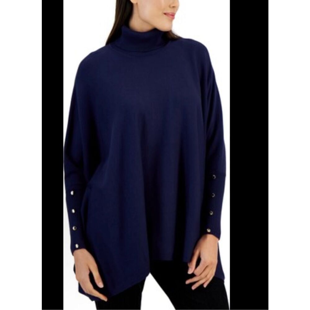🌸 JM Collection Blue Loose Fit Sweater Size Small New
